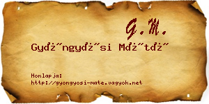 Gyöngyösi Máté névjegykártya